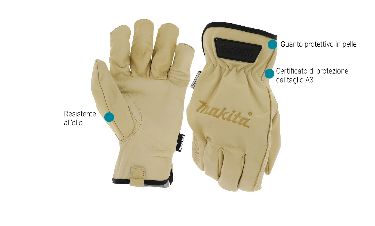 Makita P-84676 Guanti Da Lavoro Taglia XL, Con Polsino Aperto, Compatibili Touch Screen, Lavabili, Certificati EN388